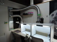 互換ブースW600設置配管の様子